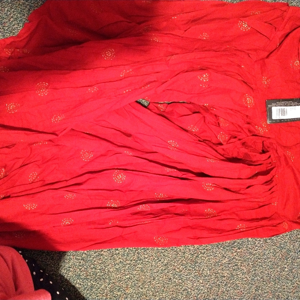 Red pants with rogan print